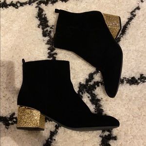 Black and Gold glitter booties